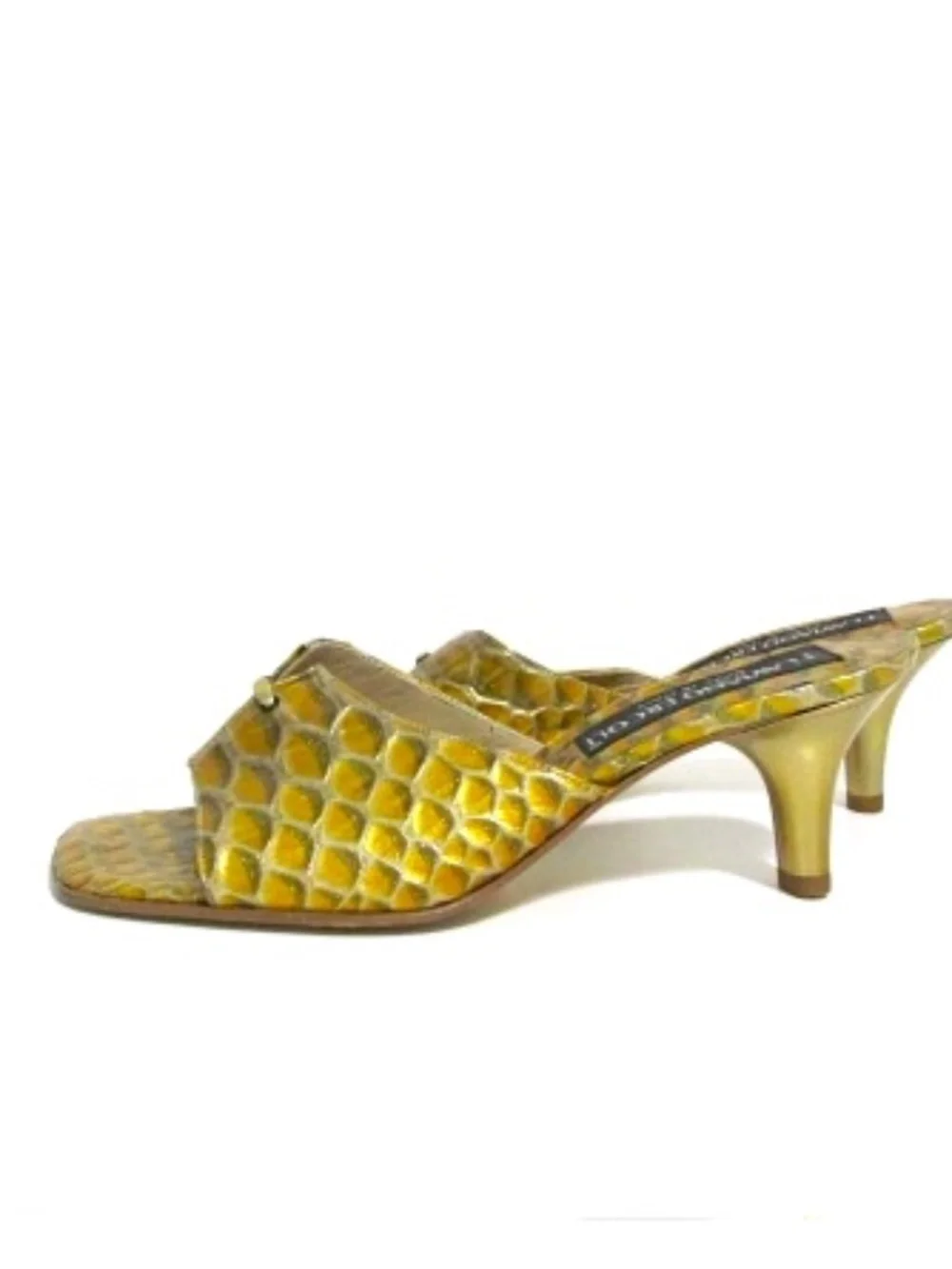 Ercoli NWOT Gold Fishscale Patterned Italian Leather Sandals, Size EU36 - Picture 2 of 8